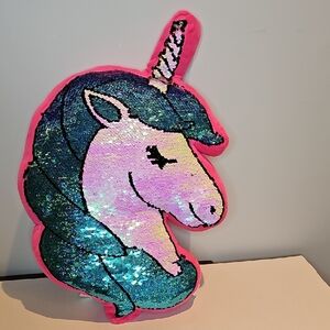 Sequin Unicorn Pillow